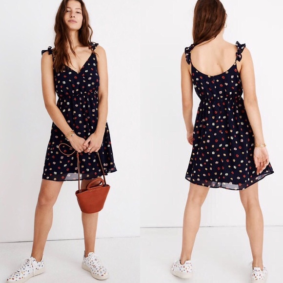 Madewell Dresses & Skirts - Madewell Ruffle-Strap Wrap Dress Confetti Floral